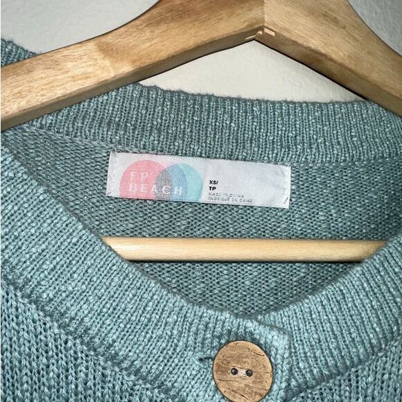 Free People Beach Free-est Ameena Cardigan Blue Haze Size XS Oversized Fit - Picture 3 of 6